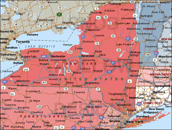 Map Of New York State With Cities And Towns Map Vector