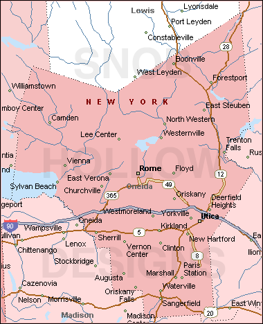 Oneida County New York map