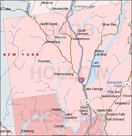 Warren County New York map