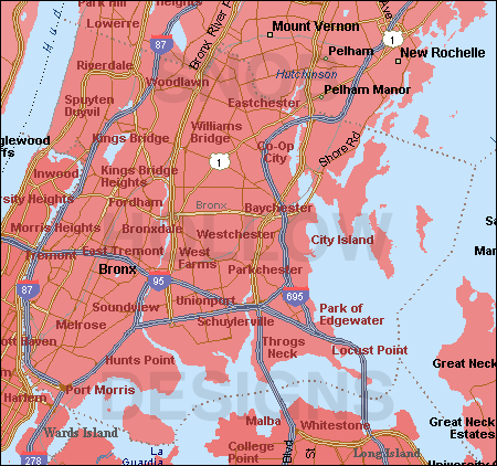 Bronx County New York map