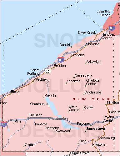 Chautauqua County New York map