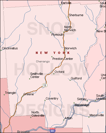 Chenango County New York map