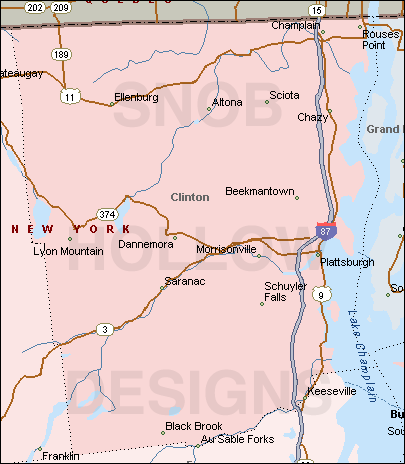 Clinton County New York map