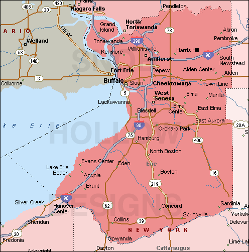 Erie County New York map