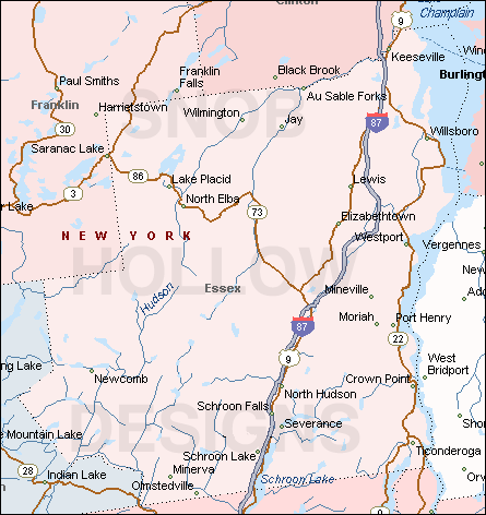 Essex County New York map