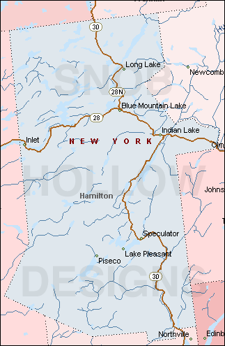 Hamilton County New York map