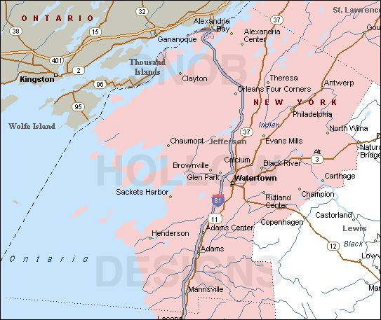Jefferson County New York map