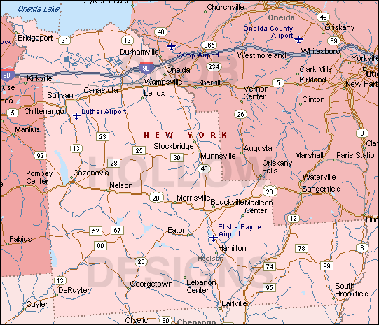 Madison County New York map
