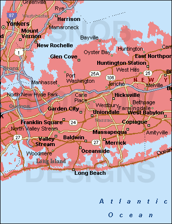 Nassau County New York map