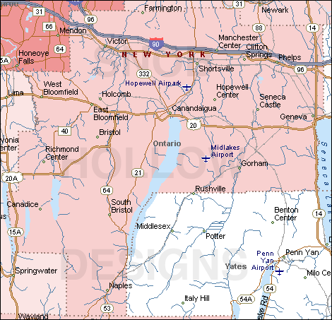Ontario County New York map
