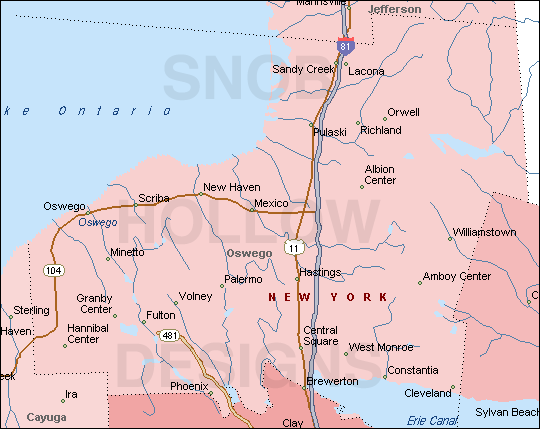 Oswego County New York map