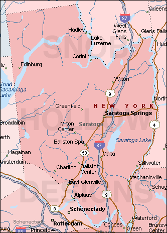 Saratoga County New York map
