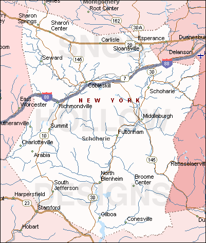 Schoharie County New York map