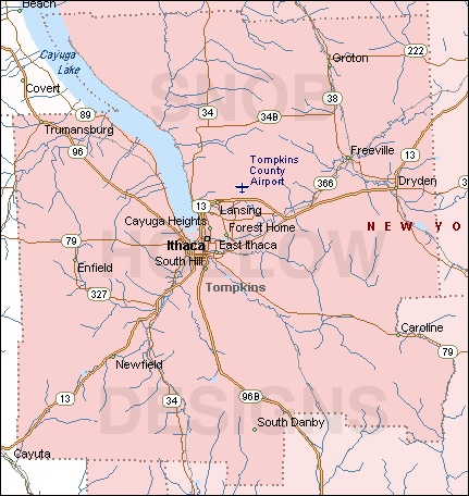 Tompkins County New York map