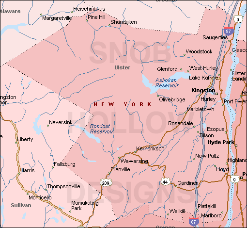 Ulster County New York map