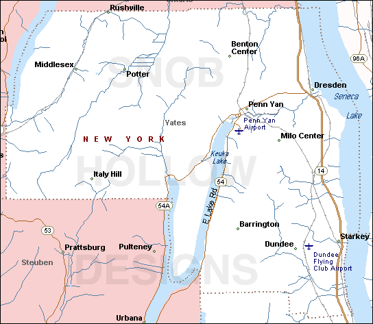 Yates County New York map